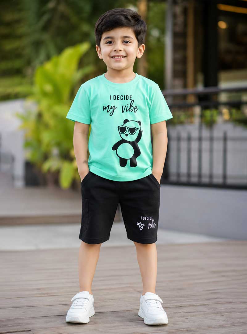 My Vibe Kids Cotton T Shirt & Shorts Set