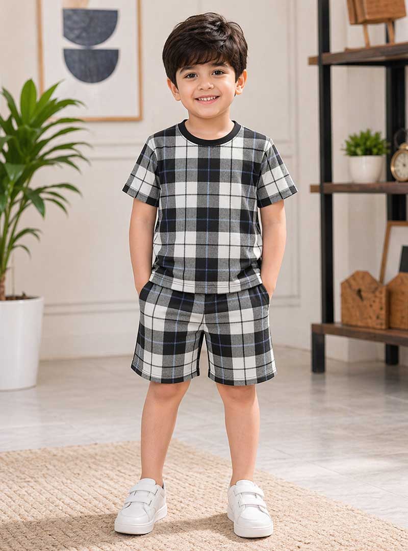 Black & Grey Check Summer Set