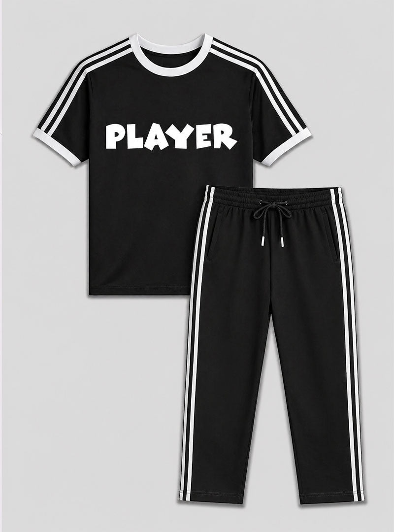 Boys Casual PLAYER Printed T-Shirt with Trouser