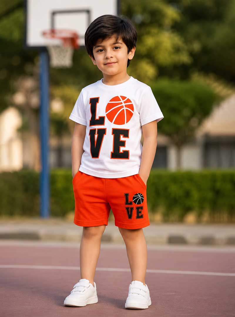 Kids Basketball Love Summer Co-Ord Set
