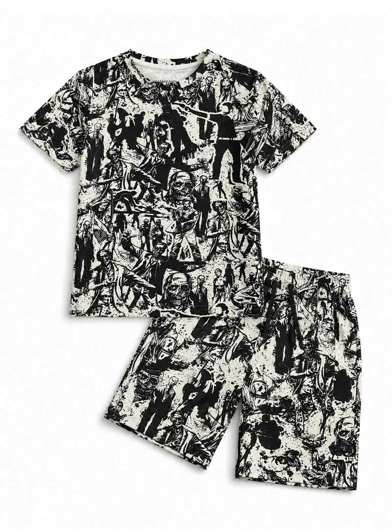 All Over Comic Print Kids Summer Outfit