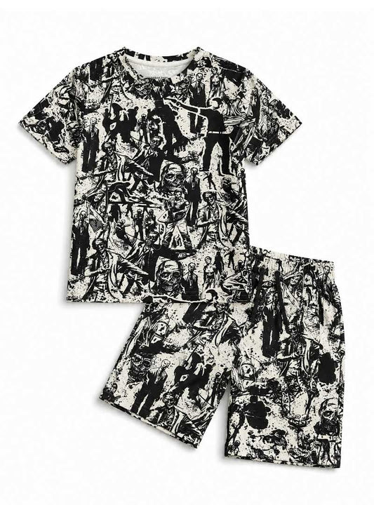 All Over Comic Print Kids Summer Outfit