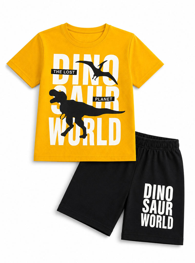 Dinosaur World Kids Summer Shorts Set