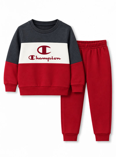 Boys red charcoal and white winter tracksuit product image