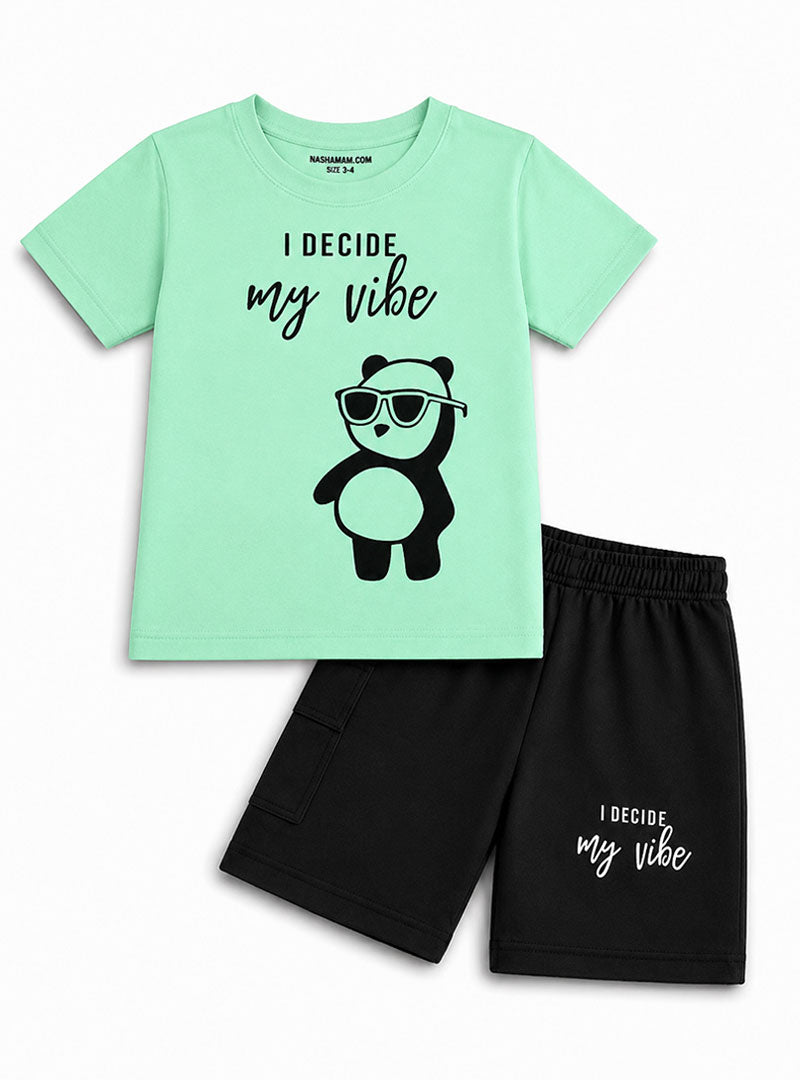 My Vibe Kids Cotton T Shirt & Shorts Set