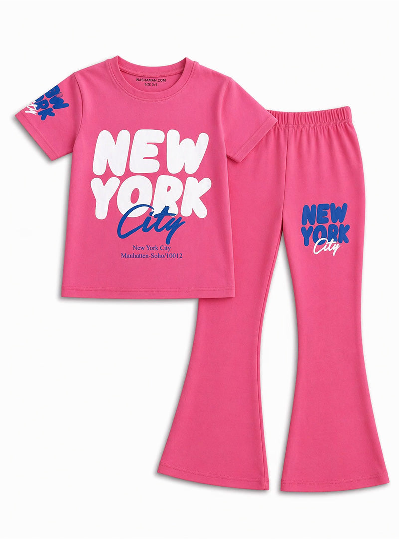 New York Print Girls Flapper Set