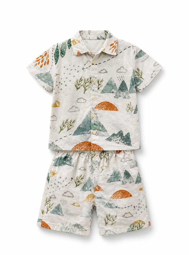 Nature Print Co-ord Set for Kids