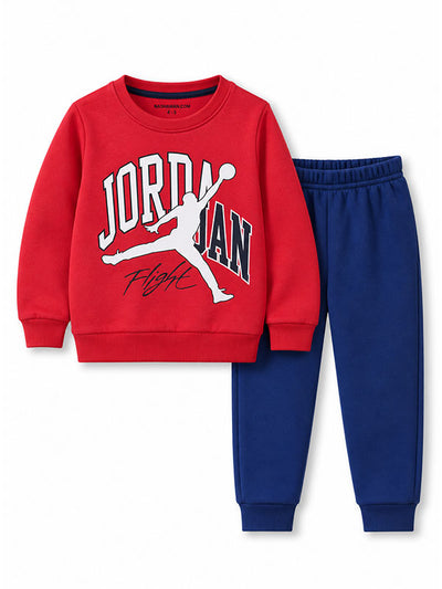 Boys Jordan Red and Blue Winter Tracksuit Set