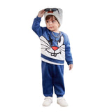 Winter Blue Cartoon Cat Tracksuit